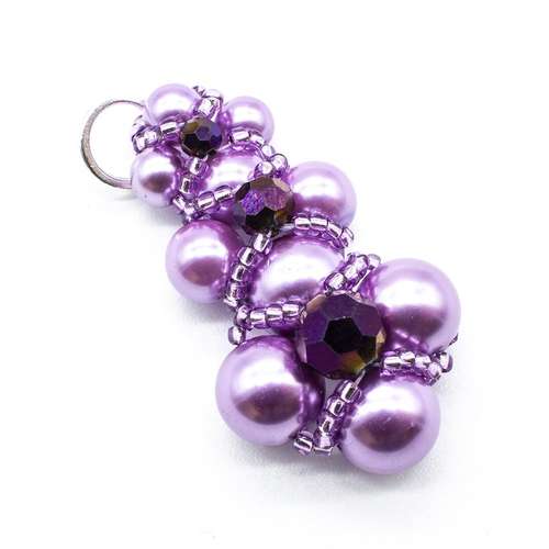 Victoria Pendant light orchid jewelry making kit — DIY set with beads and instructions for creating handmade jewelry