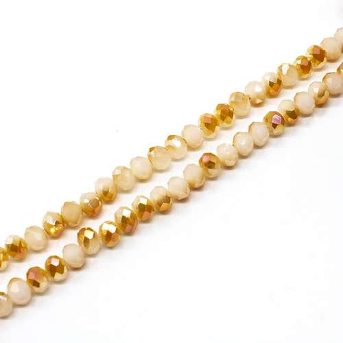 6mm crystal beads peach cream ab, pack of 100 — AB finish, faceted for jewelry making and beadwork