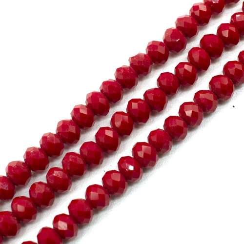 4mm crystal beads opal red — faceted for jewelry making and beadwork