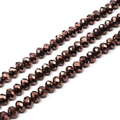 6mm crystal beads brown plate — faceted for jewelry making and beadwork