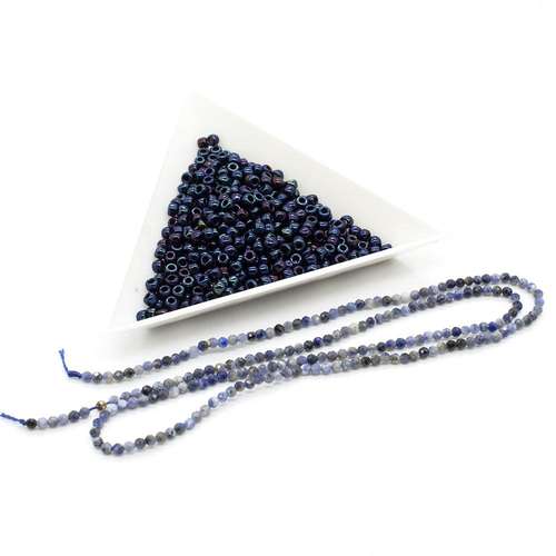Beaded Ring sodalite jewelry making kit — DIY set with beads and instructions for creating handmade jewelry