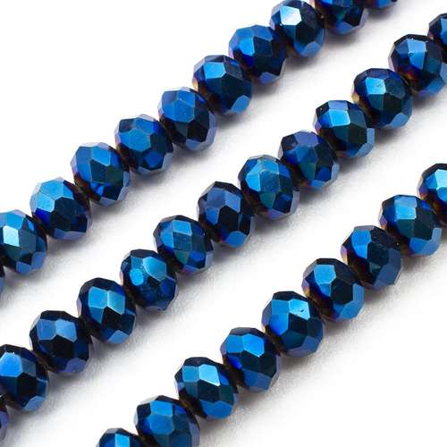 6mm crystal beads blue iris, pack of 100 — faceted for jewelry making and beadwork