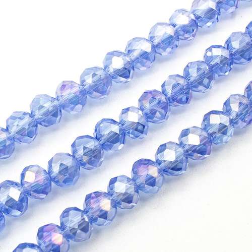 6mm crystal beads light blue, pack of 100 — faceted for jewelry making and beadwork