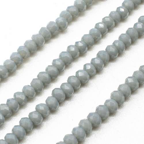 3mm crystal beads opal dark grey, pack of 150 — faceted for jewelry making and beadwork