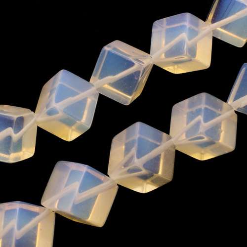 Opal White Cubes - 13mm