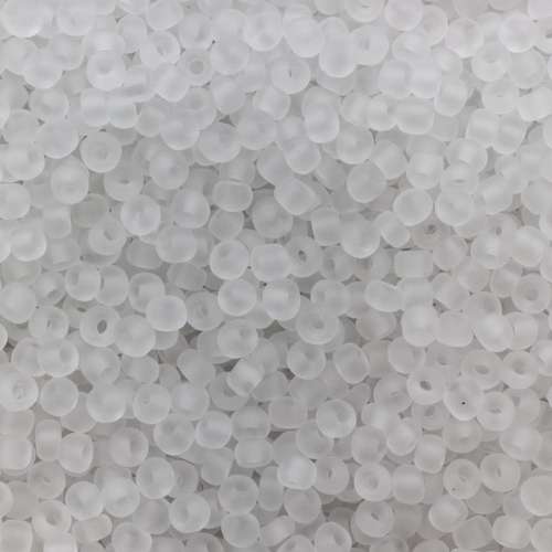 size 8 FGB glass seed beads frosted snow — 50g pack, ideal for bead weaving, embroidery, and jewelry making