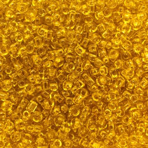 size 8 FGB glass seed beads transparent sunshine — 50g pack, ideal for bead weaving, embroidery, and jewelry making