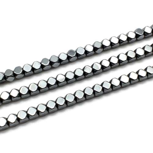 4mm hematite cube — for jewelry making, crafting, and beadwork projects