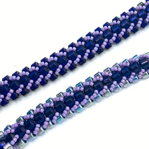 Hematite Flat Spiral Bracelet purple makes 2 bracelet making kit — DIY set with beads and instructions for creating handmade jewelry