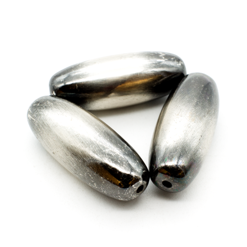 Acrylic Silver Bead - Rice 40x21mm