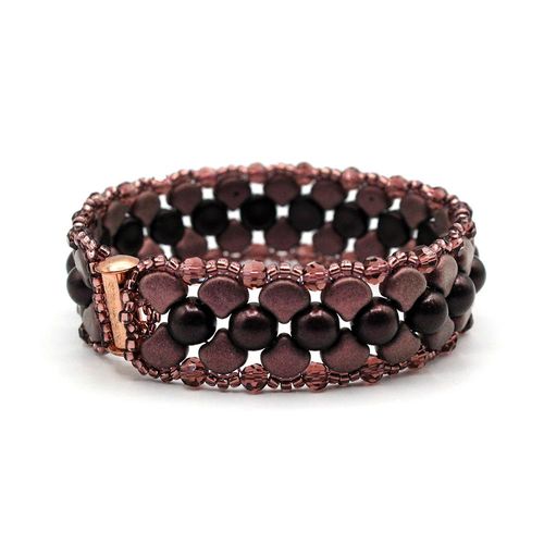 Ginko Bracelet Plum bracelet making kit — DIY set with beads and instructions for creating handmade jewelry