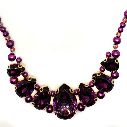 Rivoli Drop Necklace Kit amethyst necklace making kit — DIY set with beads and instructions for creating handmade jewelry