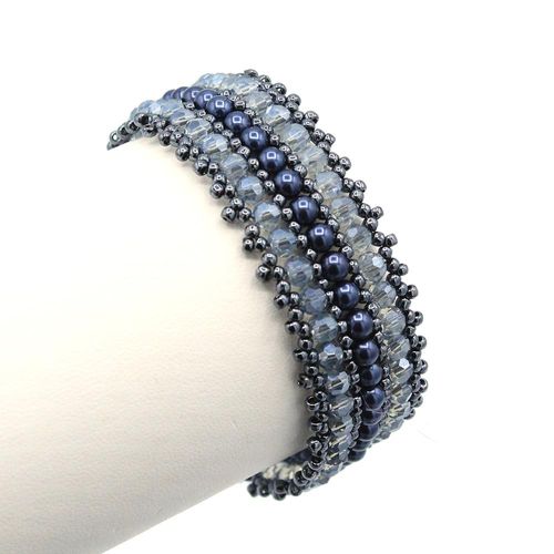 Cynthia Bracelet Makes 2 silver slate bracelet making kit — DIY set with beads and instructions for creating handmade jewelry