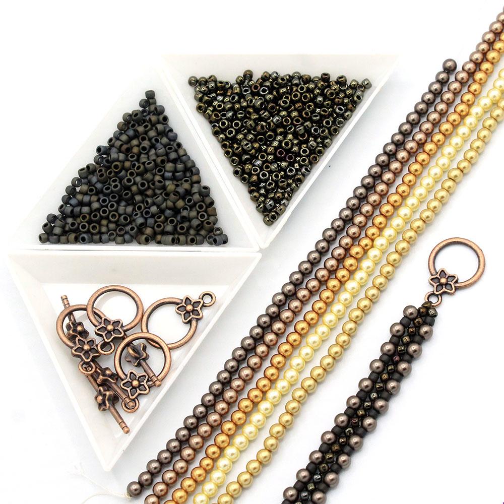 Mia Pearl Bracelet Makes 5 autumn bracelet making kit — DIY set with beads and instructions for creating handmade jewelry