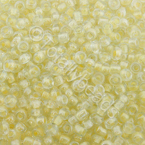 Seed Beads Colour Lined Luster Yellow - Size 8 100g