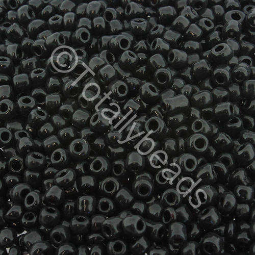 Seed Beads Opaque Black - Size 8 100g