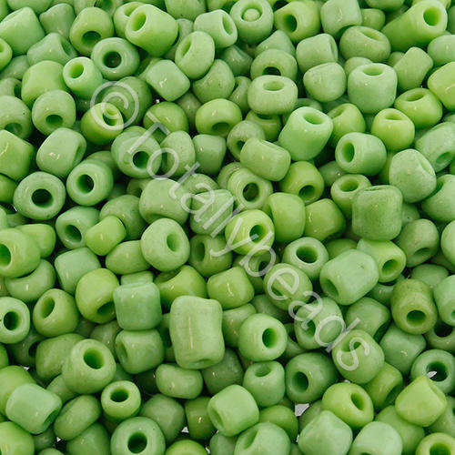 Seed Beads Opaque Light Green - Size 6 100g