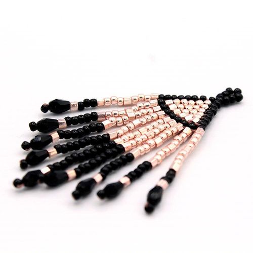 BC Week7 2022 - Brick Stitch Earrings - Rose Gold