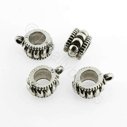 Antique Silver Metal Bead Hanger 10mm 10pcs
