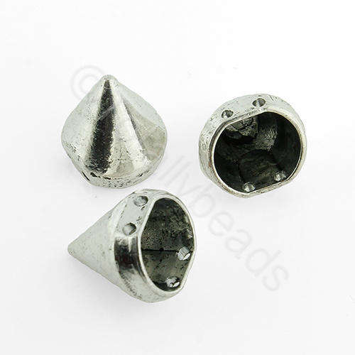 Antique Silver Metal Bead - Cone 11x13mm 12pcs
