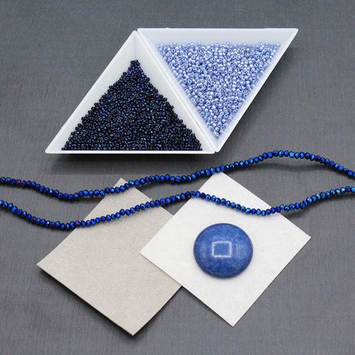 Bead Embroidery iris curacao jewelry making kit — DIY set with beads and instructions for creating handmade jewelry