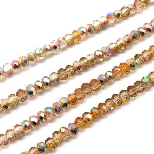 3mm crystal beads dark orange ab — AB finish, faceted for jewelry making and beadwork