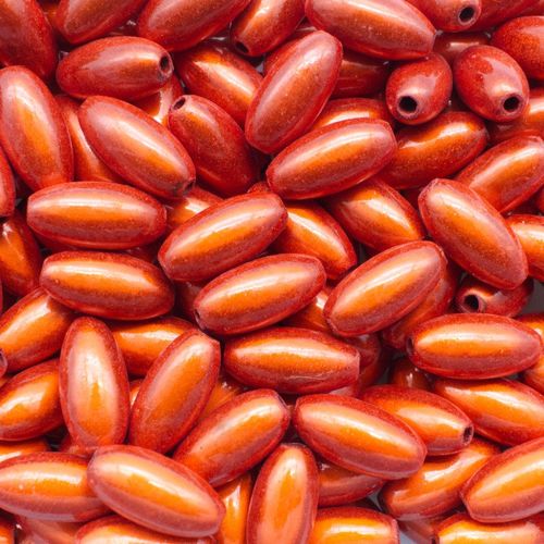 12mm Miracle acrylic round beads 6x12mm rice orange 30pcs — pack of 30, reflective 3D-effect beads ideal for jewelry making, crafts, and…