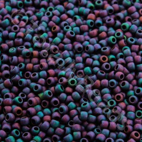 Toho Size 11 Seed Beads 10g - Matte Colour Frosted Iris Blue