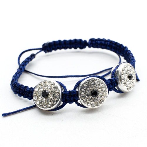 Shamballa Coin Bracelet midnight blue bracelet making kit — DIY set with beads and instructions for creating handmade jewelry