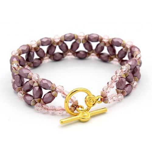 Baros Par Puca Bracelet plum rose gold bracelet making kit — DIY set with beads and instructions for creating handmade jewelry