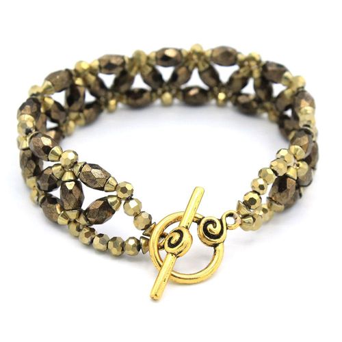 Baros Par Puca Bracelet crystal bronze gold bracelet making kit — DIY set with beads and instructions for creating handmade jewelry
