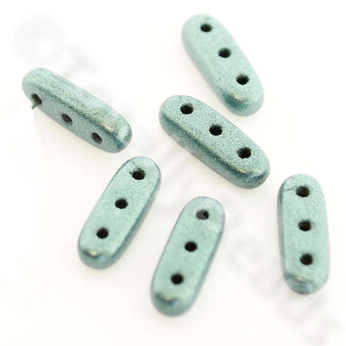 10mm Czech glass glass beads metallic suede light green — pack of 30, high-quality two-hole beads ideal for jewelry making, bead weaving,…