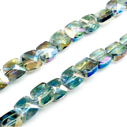 6mm crystal beads electric green, pack of 20 — faceted for jewelry making and beadwork