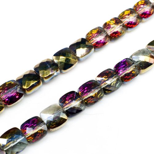 6mm crystal beads bronze rainbow, pack of 20 — faceted for jewelry making and beadwork