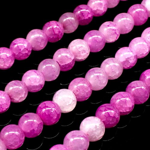 Cracked Earth Glass Beads 6mm Light Pink for jewellery making