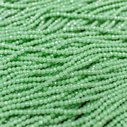 1.5mm crystal beads opal lime green — faceted for jewelry making and beadwork