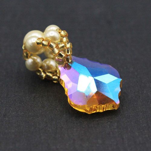 Elsie Baroque Pendant Bail Kit light amber jewelry making kit — DIY set with beads and instructions for creating handmade jewelry