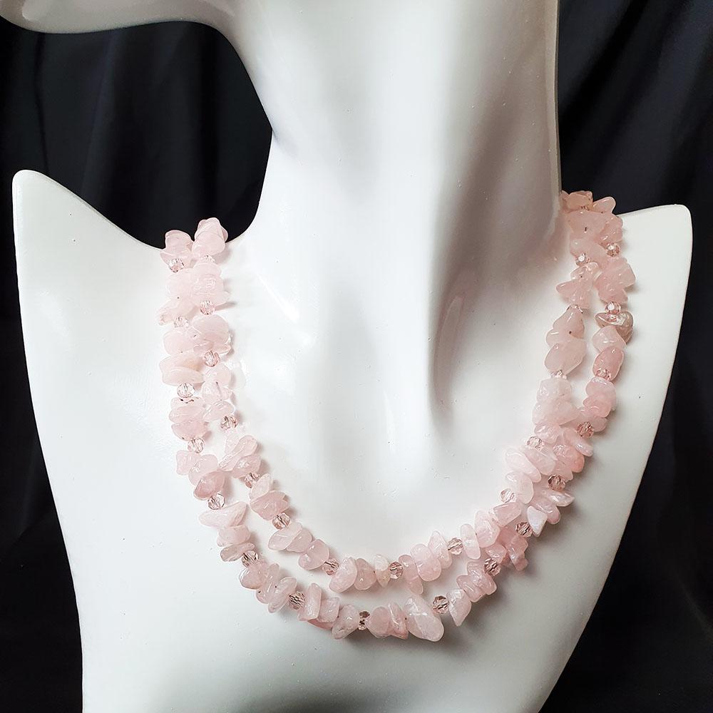 Anya Necklace & Bracelet Set rose quartz bracelet making kit — DIY set with beads and instructions for creating handmade jewelry