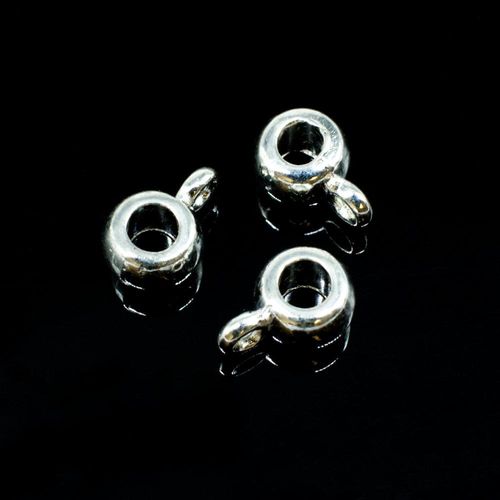 Silver Hanger Beads 4mm Cylinder 20pcs for jewellery making