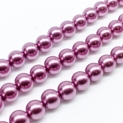 Glass Pearl Round Beads 8mm - Persian Pink