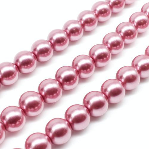 Glass Pearl Round Beads 8mm - Watermelon