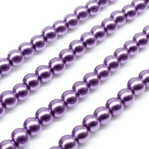 Glass Pearl Round Beads 4mm - Wisteria
