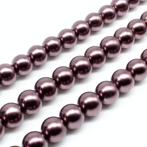 Glass Pearl Round Beads 8mm - Mahogany Rose