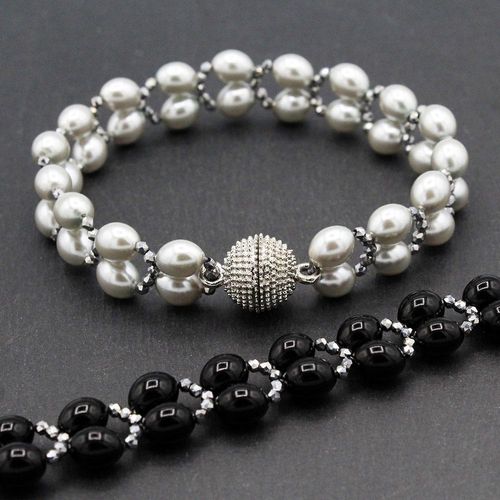 Eloise Bracelet Makes 2 pewter shadow bracelet making kit — DIY set with beads and instructions for creating handmade jewelry
