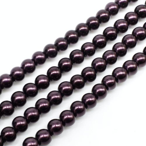 Glass Pearl Round Beads 4mm - Aubergine