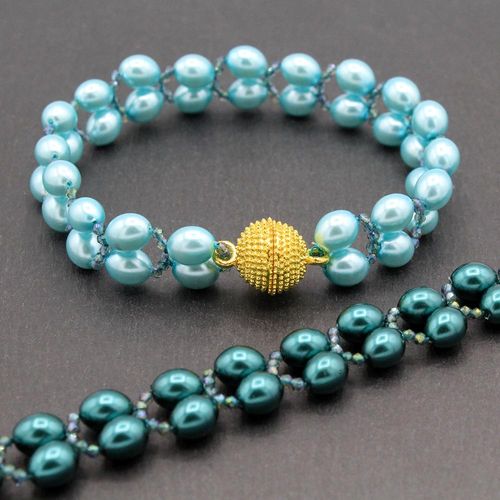 Eloise Bracelet Makes 2 electric teal bracelet making kit — DIY set with beads and instructions for creating handmade jewelry