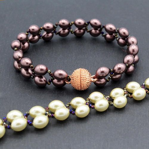 Eloise Bracelet Makes 2 ivory rose bracelet making kit — DIY set with beads and instructions for creating handmade jewelry