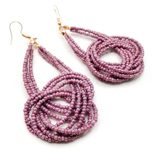 Eirin Earrings marbled heather earring making kit — DIY set with beads and instructions for creating handmade jewelry
