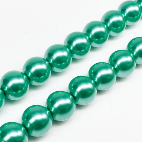 Glass Pearl Round Beads 12mm - Sea Foam Green