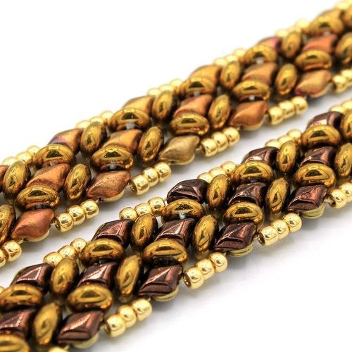 Marylin Bracelet Makes 2 gold iris bracelet making kit — DIY set with beads and instructions for creating handmade jewelry